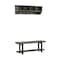 Alaterre Furniture Pomona 48" Metal and Wood Wall Coat Hook with Bench, Slate Gray AMBA0324SG - alternate 1
